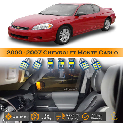 For Chevrolet Monte Carlo Interior LED Lights - Dome & Map Lights Package Kit for 2000 - 2007 - White SAWE Lighting