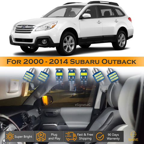 For Subaru Outback Interior LED Lights - Dome & Map Light Bulbs Package Kit for 2000 - 2014 - White SAWE Lighting