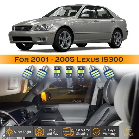 For Lexus IS300 Interior LED Lights - Dome & Map Light Bulbs Package Kit for 2001 - 2005 - White SAWE Lighting