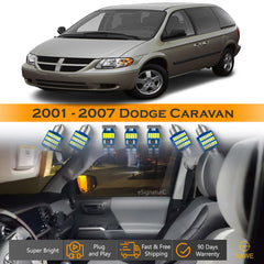 For Dodge Caravan Interior LED Lights - Dome & Map Lights Package Kit for 2001 - 2007 - White