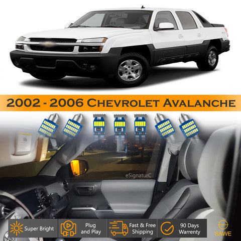 For Chevrolet Avalanche Interior LED Lights - Dome & Map Lights Package Kit for 2002 - 2006 - White SAWE Lighting