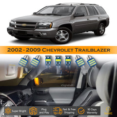 For Chevrolet Trailblazer Interior LED Lights - Dome & Map Lights Package Kit for 2002 - 2009 - White