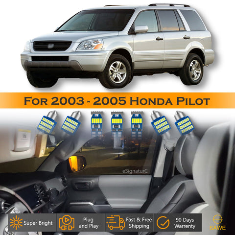 For Honda Pilot Interior LED Lights - Dome & Map Lights Package Kit for 2003 - 2005 - White SAWE Lighting