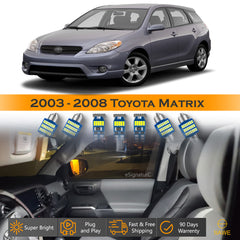For Toyota Matrix Interior LED Lights - Dome & Map Lights Package Kit for 2003 - 2008 - White