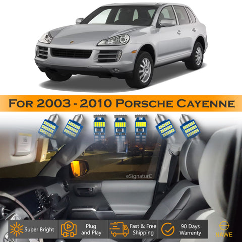 For Porsche Cayenne Interior LED Lights - Dome & Map Light Bulb Package Kit for 2003 - 2010 - White SAWE Lighting