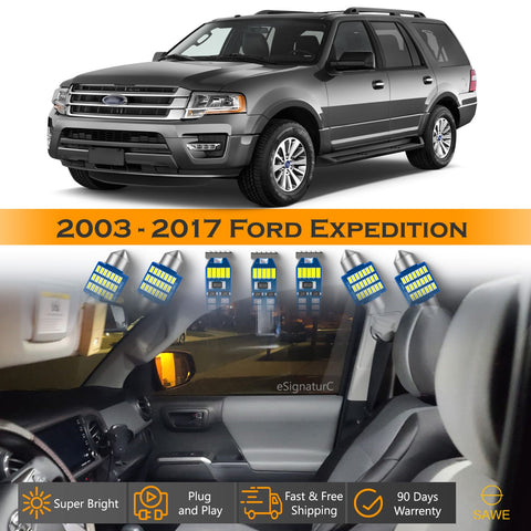 For Ford Expedition Interior LED Lights - Dome & Map Light Bulbs Package Kit for 2003 - 2017 - White SAWE Lighting