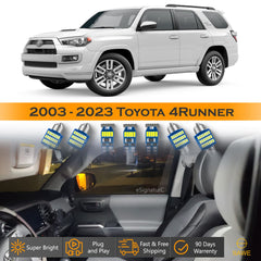 For Toyota 4Runner Interior LED Lights - Dome & Map Lights Package Kit for 2003 - 2023 - White