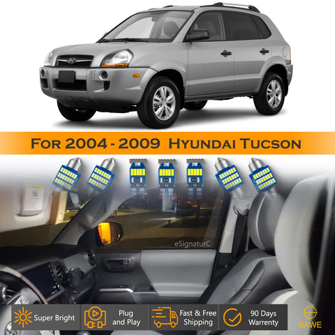 For Hyundai Tucson Interior LED Lights - Dome & Map Light Bulbs Package Kit for 2004 - 2009 - White SAWE Lighting