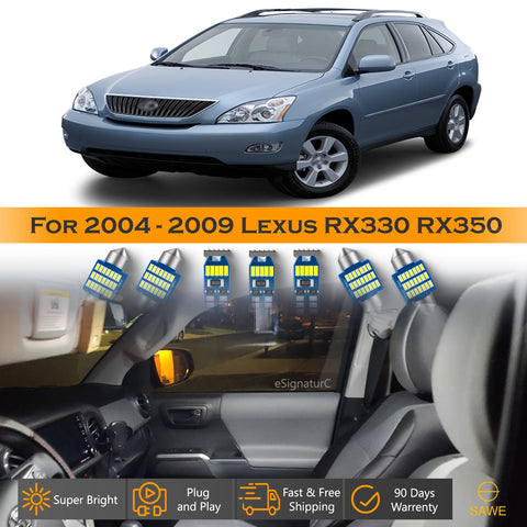 For Lexus RX330 RX350 RX400h Interior LED Lights - Dome & Map Light Bulbs Package Kit for 2004 - 2009 - White SAWE Lighting