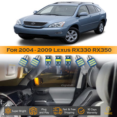 For Lexus RX330 RX350 RX400h Interior LED Lights - Dome & Map Light Bulbs Package Kit for 2004 - 2009 - White