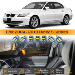 For BMW 530 535 550 E60 5 Series Interior LED Lights - Dome & Map Light Bulb Package Kit for 2004 - 2010 - White