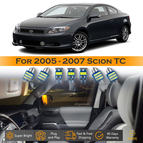 For Scion TC Interior LED Lights - Dome & Map Light Bulbs Package Kit for 2005 - 2007 - White SAWE Lighting