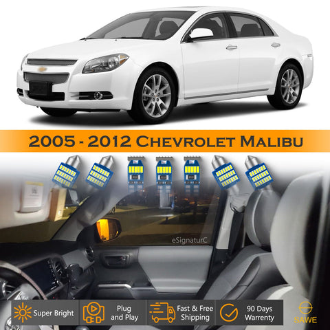 For Chevrolet Malibu Interior LED Lights - Dome & Map Lights Package Kit for 2005 - 2012 - White SAWE Lighting