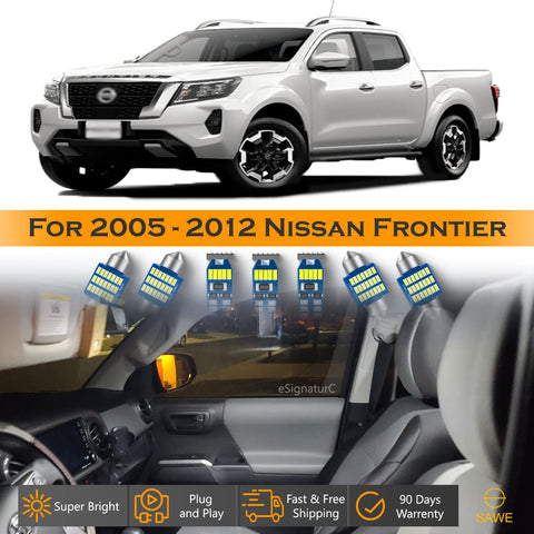 For Nissan Frontier Interior LED Lights - Dome & Map Light Bulbs Package Kit for 2005 - 2021 - White SAWE Lighting