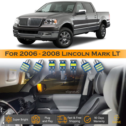 For Lincoln Mark LT Interior LED Lights - Dome & Map Light Bulb Package Kit for 2006 - 2008 - White SAWE Lighting