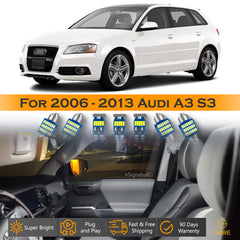 For Audi A3 S3 Interior LED Lights - Dome & Map Light Bulbs Package Kit for 2006 - 2013 - White