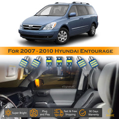 For Hyundai Entourage Interior LED Lights - Dome & Map Light Bulbs Package Kit for 2007 - 2010 - White