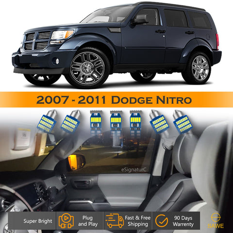 For Dodge Nitro Interior LED Lights - Dome & Map Lights Package Kit for 2007 - 2011 - White SAWE Lighting