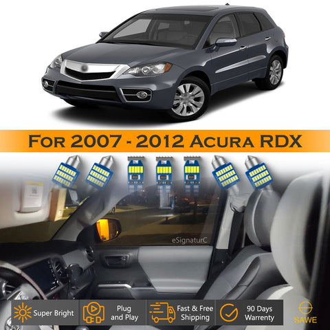 For Acura RDX Interior LED Lights - Dome & Map Light Bulbs Package Kit for 2007 - 2012 - White SAWE Lighting