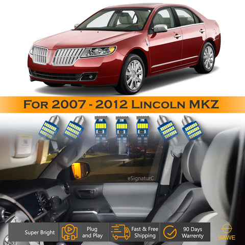 For Lincoln MKZ Interior LED Lights - Dome & Map Light Bulb Package Kit for 2007 - 2012 - White SAWE Lighting