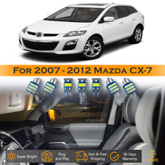 For Mazda CX7 CX-7 Interior LED Lights - Dome & Map Light Bulbs Package Kit for 2007 - 2012 - White