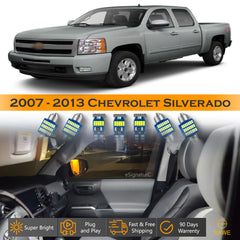 For Chevrolet Silverado Interior LED Lights - Dome & Map Lights Package Kit for 2007 - 2013 - White