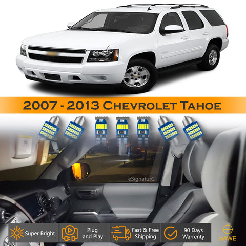For Chevrolet Tahoe Interior LED Lights - Dome & Map Lights Package Kit for 2007 - 2014 - White SAWE Lighting