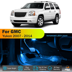 SAWE For GMC Yukon Interior LED Lights Bulb Replacement Kit (2007 - 2014) – Dome, Map, Trunk, License Plate – Red | Green | Ice Blue | Pink | Blue Upgrade Kit (14 Bulbs) SAWE Lighting