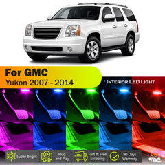 SAWE For GMC Yukon Interior LED Lights Bulb Replacement Kit (2007 - 2014) – Dome, Map, Trunk, License Plate – Red | Green | Ice Blue | Pink | Blue Upgrade Kit (14 Bulbs) SAWE Lighting