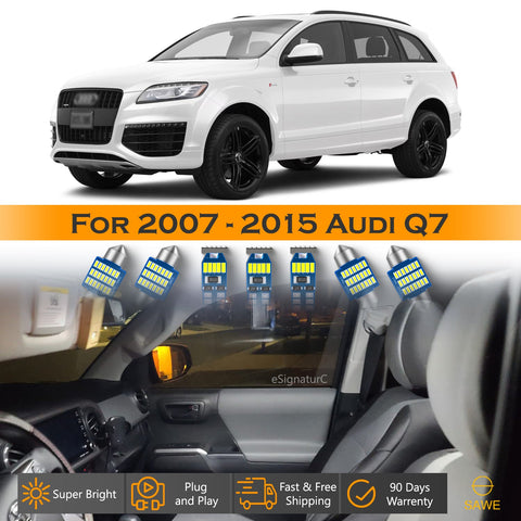 For Audi Q7 Interior LED Lights - Dome & Map Light Bulb Package Kit for 2007 - 2015 - White SAWE Lighting