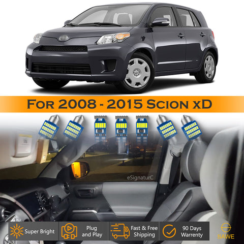 For Scion xD Interior LED Lights - Dome & Map Light Bulbs Package Kit for 2008 - 2015 - White SAWE Lighting