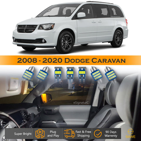 For Dodge Grand Caravan Interior LED Lights - Dome & Map Lights Package Kit for 2008 - 2020 - White SAWE Lighting