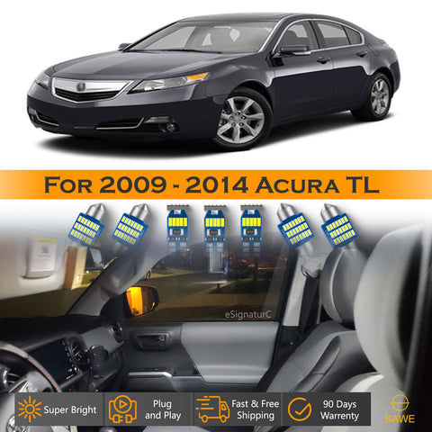 For Acura TL Interior LED Lights - Dome & Map Light Bulbs Package Kit for 2009 - 2014 - White SAWE Lighting