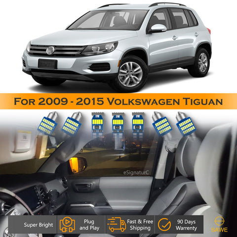 For Volkswagen Tiguan Interior LED Lights - Dome & Map Light Bulbs Package Kit for 2009 - 2015 - White SAWE Lighting
