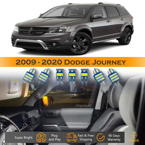 For Dodge Journey Interior LED Lights - Dome & Map Lights Package Kit for 2009 - 2020 - White SAWE Lighting