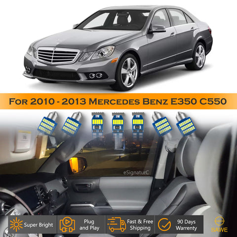 For Mercedes Benz E350 E550 E63 Interior LED Lights - Dome & Map Light Bulb Package Kit for 2010 - 2013 - White SAWE Lighting