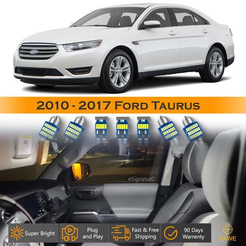For Ford Taurus Interior LED Lights - Dome & Map Light Bulbs Package Kit for 2010 - 2017 - White SAWE Lighting