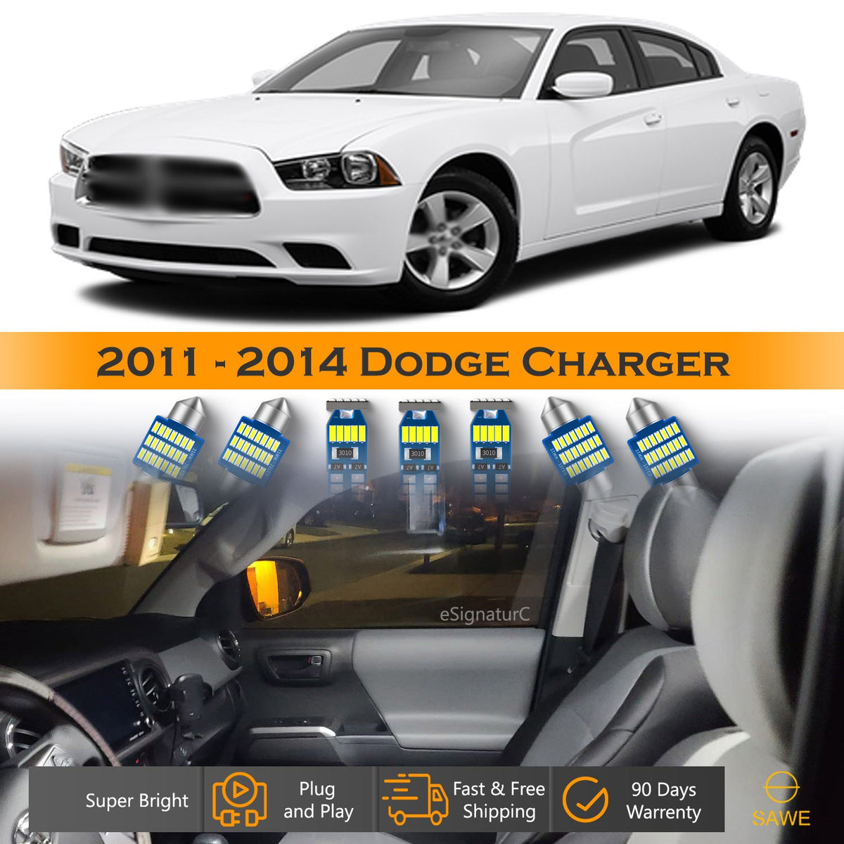 18 Bulbs Deluxe White LED Interior Light Kit For Dodge Charger 2011-2022 Lamps 18 Bulbs Deluxe White LED Interior Light Kit For Dodge Charger 2011-2022 Lamps