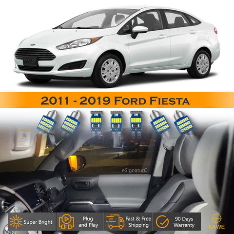 For Ford Fiesta Interior LED Lights - Dome & Map Light Bulbs Package Kit for 2011 - 2019 - White SAWE Lighting