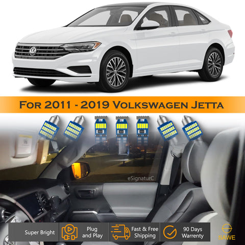For Volkswagen Jetta Interior LED Lights - Dome & Map Light Bulbs Package Kit for 2011 - 2019 - White SAWE Lighting