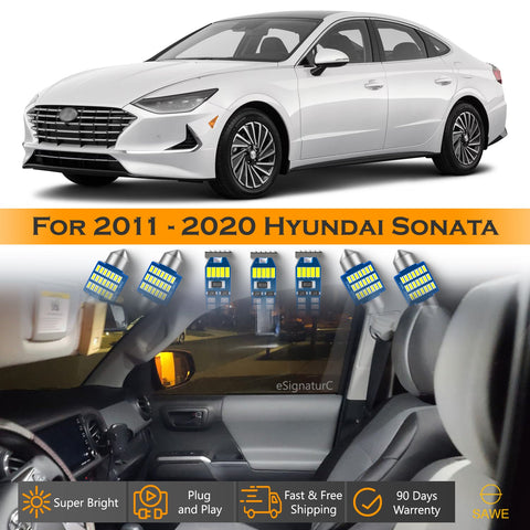 For Hyundai Sonata Interior LED Lights - Dome & Map Light Bulbs Package Kit for 2011 - 2020 - White SAWE Lighting