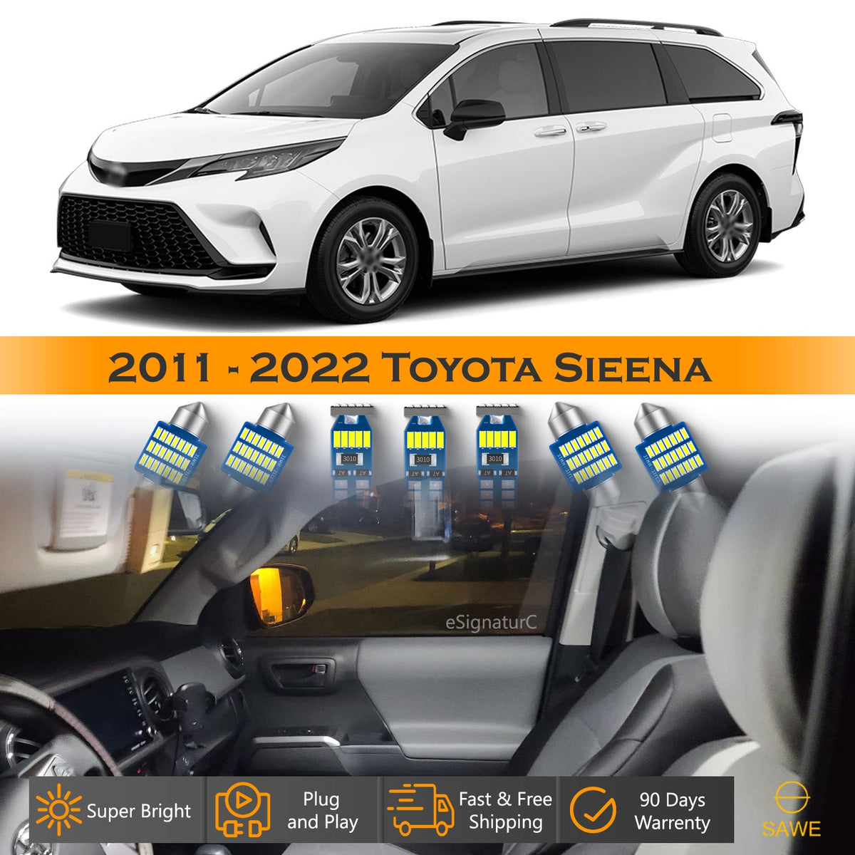 XtremeVision Pink Interior LED Kit For Toyota Sienna 2015+ - 13 Piece Premium LED Package