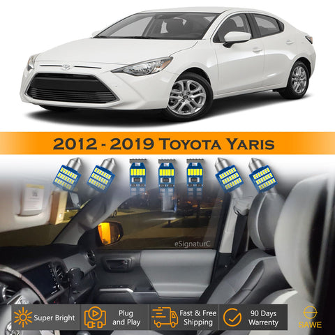 For Toyota Yaris Interior LED Lights - Dome & Map Lights Package Kit for 2012 - 2019 - White SAWE Lighting