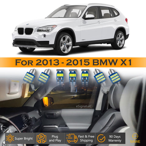 For BMW X1 Interior LED Lights - Dome & Map Light Bulb Package Kit for 2013 - 2015 - White SAWE Lighting