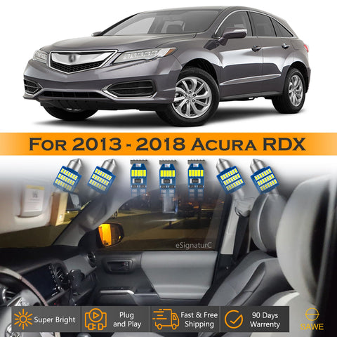 For Acura RDX Interior LED Lights - Dome & Map Light Bulbs Package Kit for 2013 - 2018 - White SAWE Lighting