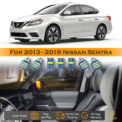 For Nissan Sentra Interior LED Lights - Dome & Map Light Bulbs Package Kit for 2013 - 2019 - White