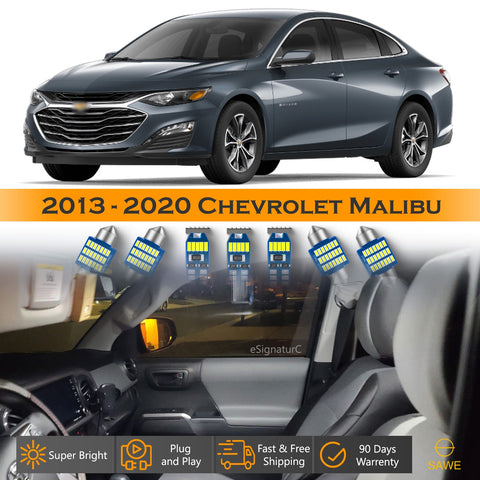 For Chevrolet Malibu Interior LED Lights - Dome & Map Lights Package Kit for 2013 - 2020 - White SAWE Lighting