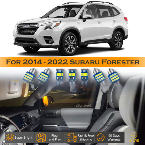 For Subaru Forester Interior LED Lights - Dome & Map Light Bulbs Package Kit for 2014 - 2022 - White SAWE Lighting