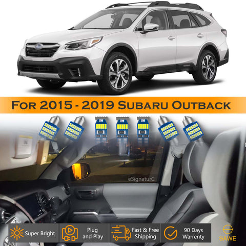 For Subaru Outback Interior LED Lights - Dome & Map Light Bulbs Package Kit for 2015 - 2019 - White SAWE Lighting