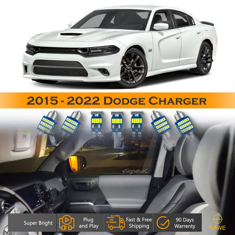 For Dodge Charger Interior LED Lights - Dome & Map Lights Package Kit for 2015 - 2022 - White SAWE Lighting